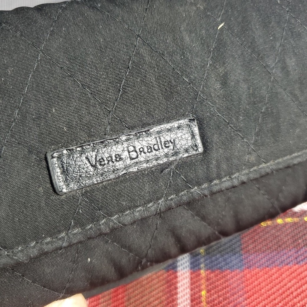 Vera Bradley Folded Flap Wristlet Wallet Microfiber Quilted Classic Black - Picture 5 of 11